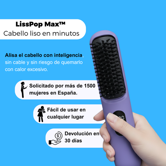 Cabello liso en minutos: sin planchas, sin cables, sin quemar con calor excesivo.