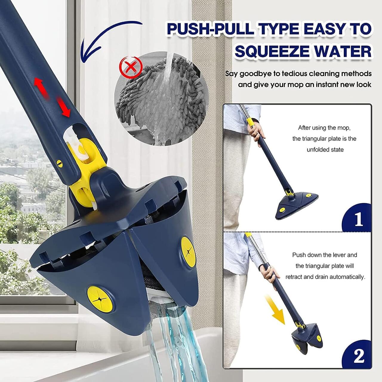 MOPA FREGONA TRIANGULAR AJUSTABLE GIRATOTIA DE 360°